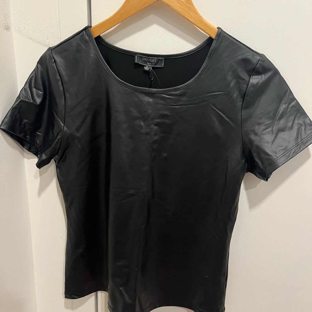 Chocolate Black Fitted Short Sleeve T-Shirt